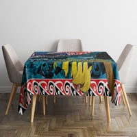 Personalised United States And New Zealand Tablecloth USA Eagle With Kowhai Aotearoa Tui Bird LT14 - Polynesian Pride