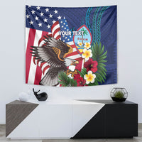 Personalised United States And Guam Tapestry USA Eagle With Guahan Seal Tropical Vibes LT14 - Polynesian Pride