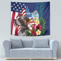 Personalised United States And Guam Tapestry USA Eagle With Guahan Seal Tropical Vibes LT14 - Polynesian Pride