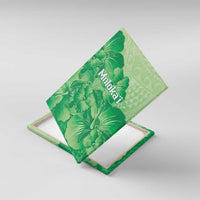 Aloha Hawaii Molokai Island Canvas Wall Art Hibiscus Tribal Honu Hawaiian Tattoo Green