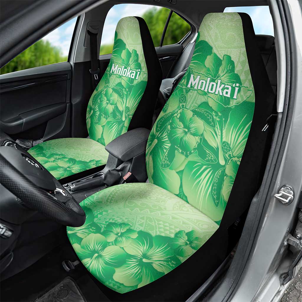 Aloha Hawaii Molokai Island Car Seat Cover Hibiscus Tribal Honu Hawaiian Tattoo Green