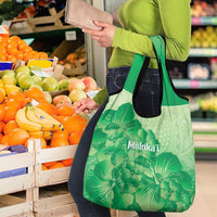 Aloha Hawaii Molokai Island Grocery Bag Hibiscus Tribal Honu Hawaiian Tattoo Green