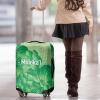 Aloha Hawaii Molokai Island Luggage Cover Hibiscus Tribal Honu Hawaiian Tattoo Green