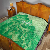 Aloha Hawaii Molokai Island Quilt Hibiscus Tribal Honu Hawaiian Tattoo Green