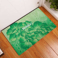 Aloha Hawaii Molokai Island Rubber Doormat Hibiscus Tribal Honu Hawaiian Tattoo Green LT14 - Polynesian Pride
