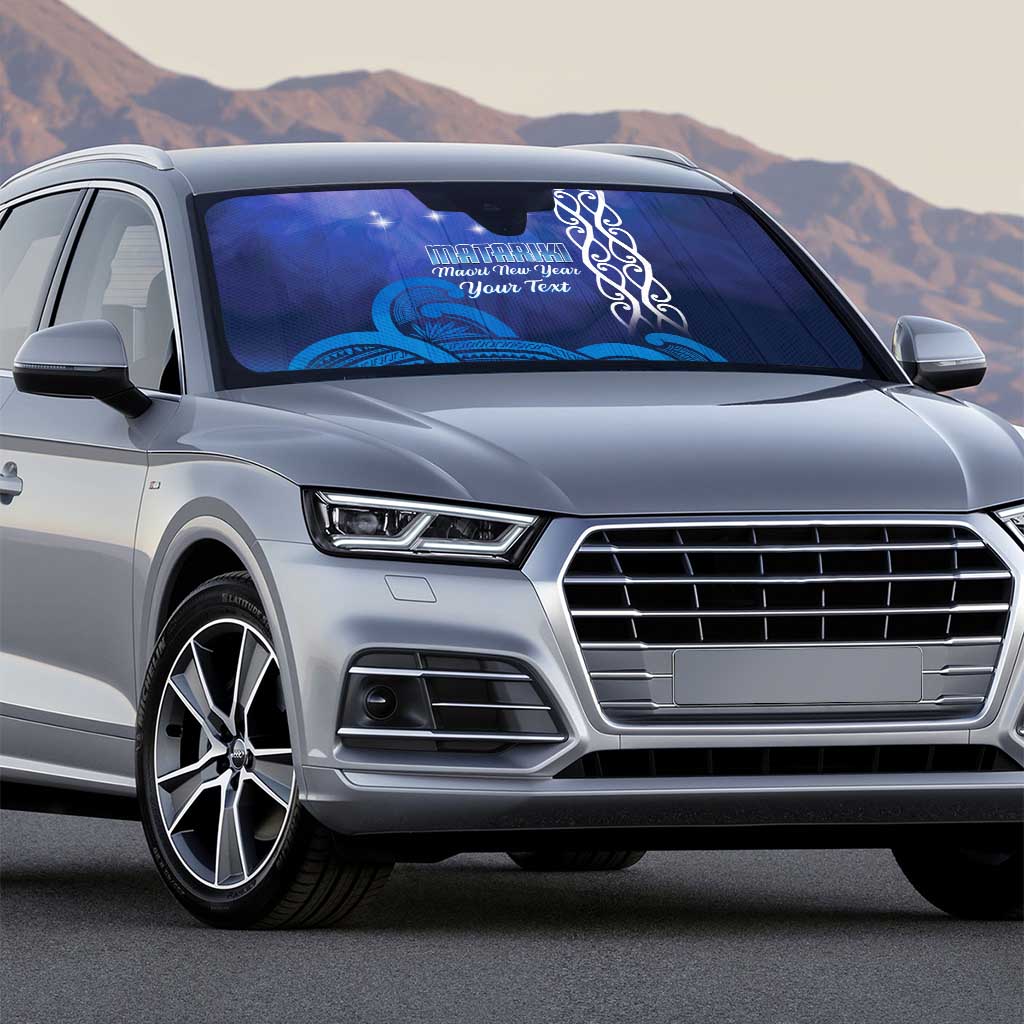 Personalised Matariki New Zealand Auto Sun Shade Maori New Year Galaxy Koru Pattern - Polynesian Pride