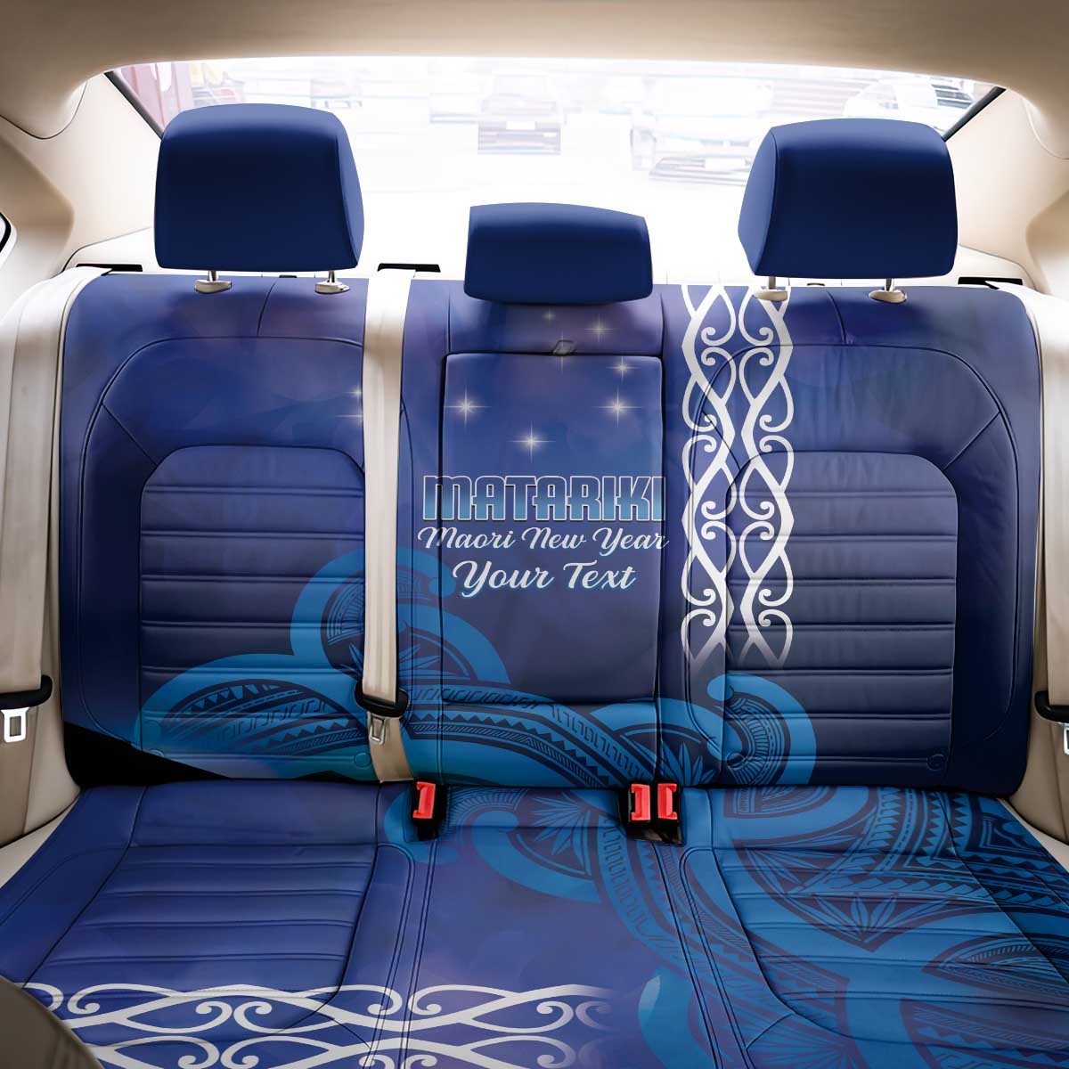 Personalised Matariki New Zealand Back Car Seat Cover Maori New Year Galaxy Koru Pattern