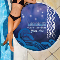 Personalised Matariki New Zealand Beach Blanket Maori New Year Galaxy Koru Pattern