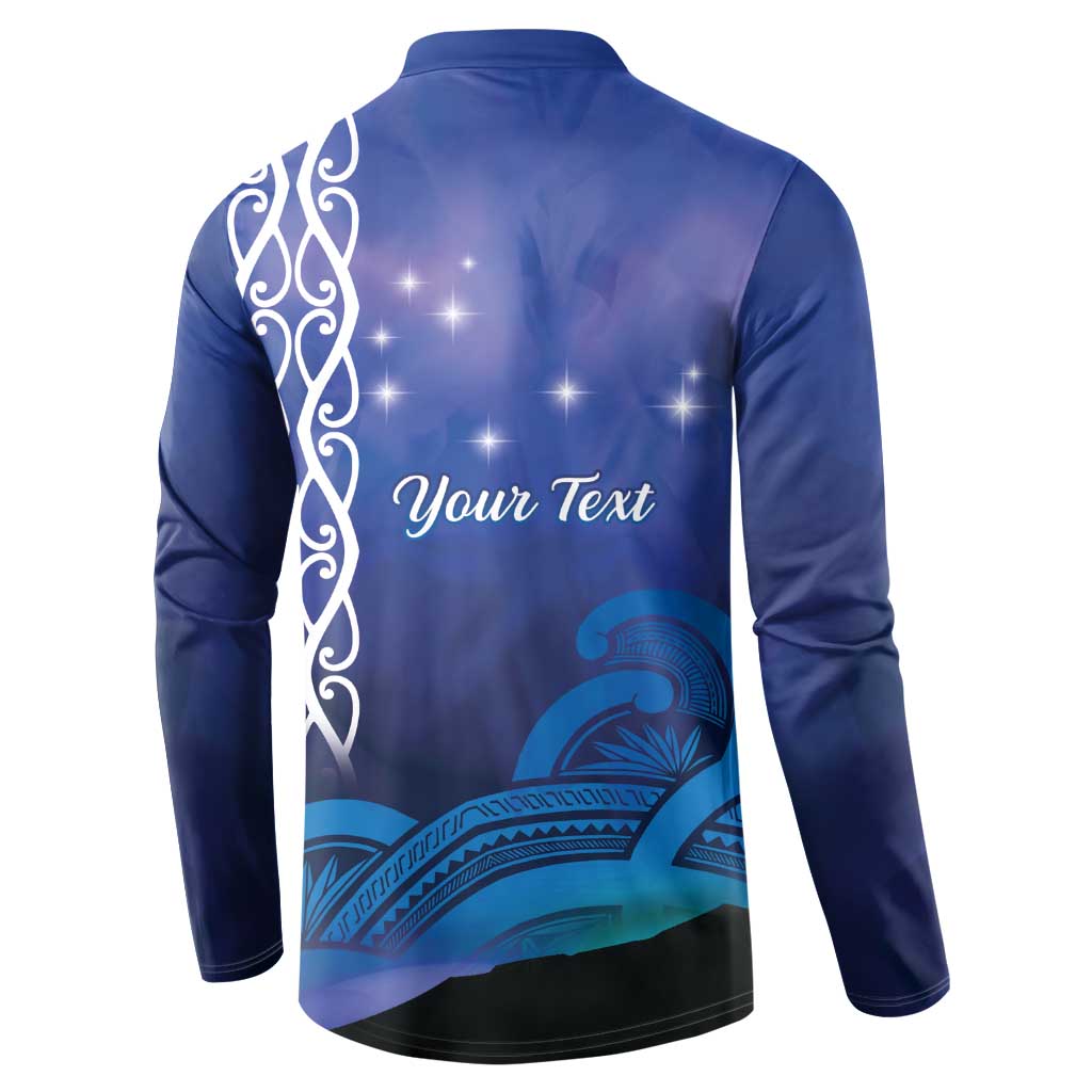 Personalised Matariki New Zealand Button Sweatshirt Maori New Year Galaxy Koru Pattern