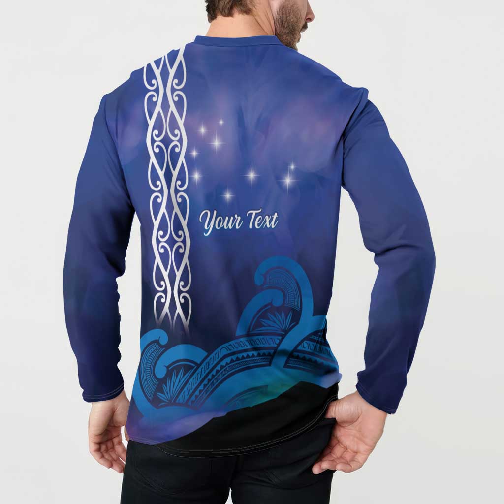 Personalised Matariki New Zealand Button Sweatshirt Maori New Year Galaxy Koru Pattern