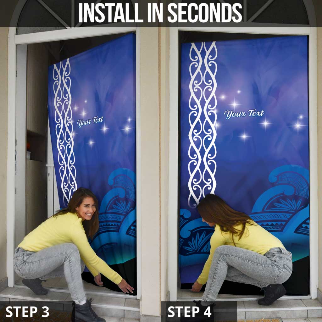 Personalised Matariki New Zealand Door Cover Maori New Year Galaxy Koru Pattern - Polynesian Pride