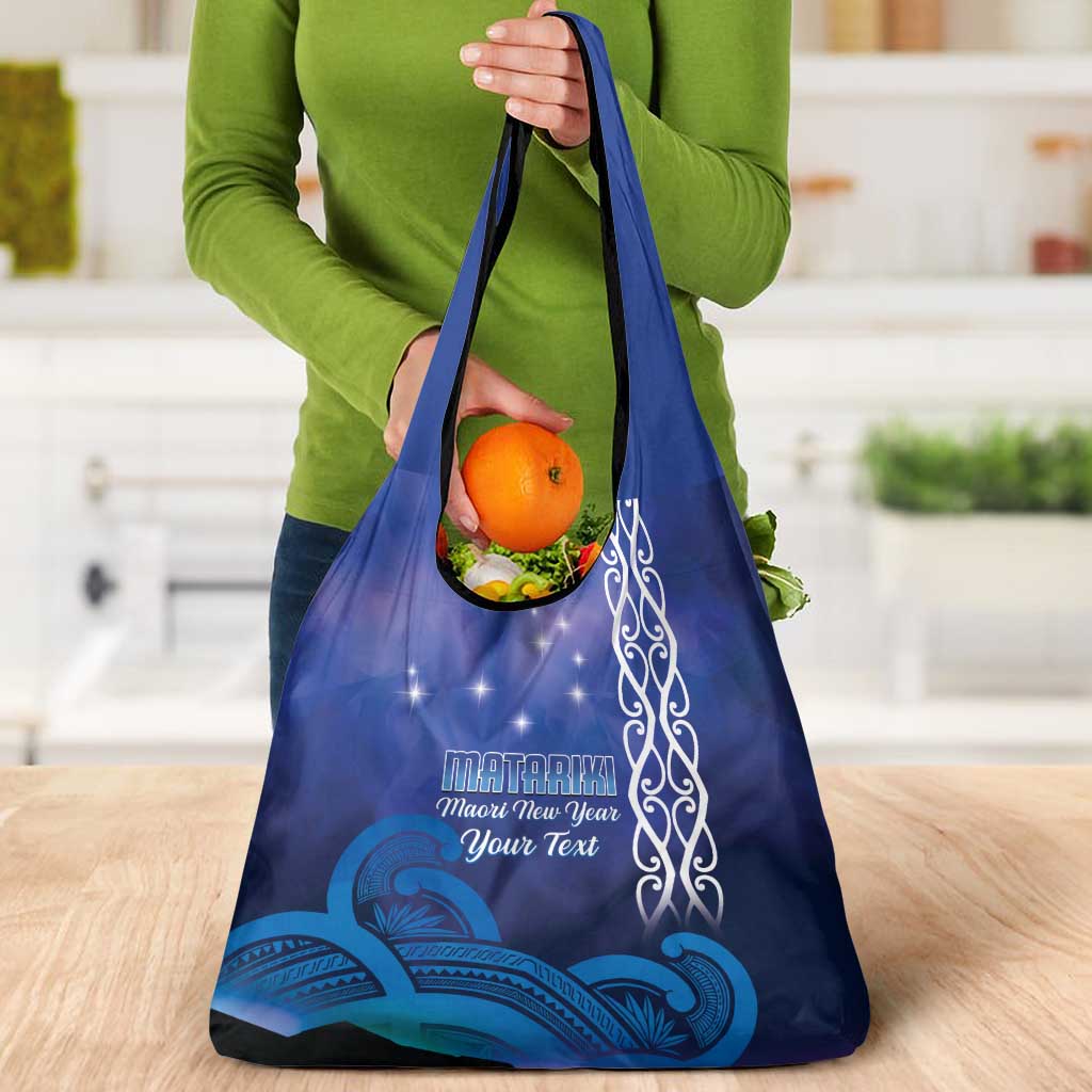 Personalised Matariki New Zealand Grocery Bag Maori New Year Galaxy Koru Pattern