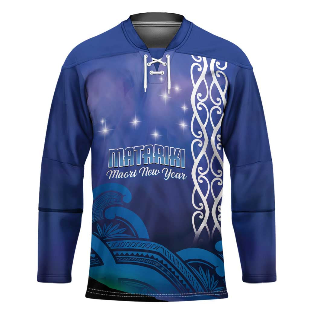 Personalised Matariki New Zealand Hockey Jersey Maori New Year Galaxy Koru Pattern - Polynesian Pride