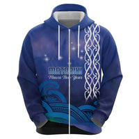 Personalised Matariki New Zealand Hoodie Maori New Year Galaxy Koru Pattern