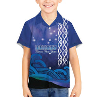 Personalised Matariki New Zealand Kid Hawaiian Shirt Maori New Year Galaxy Koru Pattern
