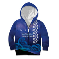 Personalised Matariki New Zealand Kid Hoodie Maori New Year Galaxy Koru Pattern