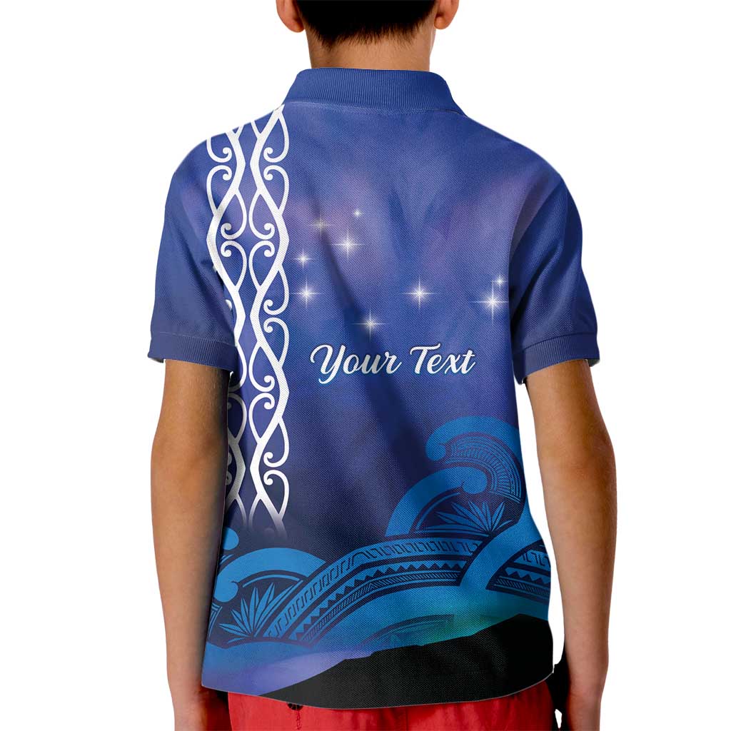 Personalised Matariki New Zealand Kid Polo Shirt Maori New Year Galaxy Koru Pattern