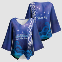 Personalised Matariki New Zealand Kimono Sleeve Blouse Maori New Year Galaxy Koru Pattern - Polynesian Pride