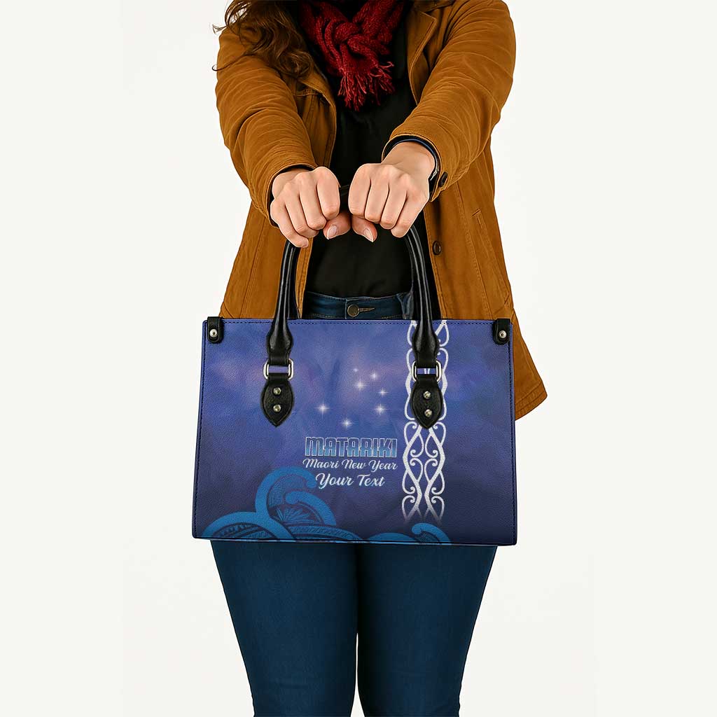 Personalised Matariki New Zealand Leather Bag Maori New Year Galaxy Koru Pattern - Polynesian Pride
