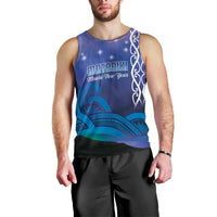 Personalised Matariki New Zealand Men Tank Top Maori New Year Galaxy Koru Pattern