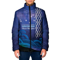 Personalised Matariki New Zealand Padded Jacket Maori New Year Galaxy Koru Pattern - Polynesian Pride