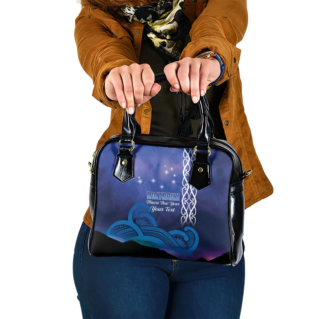 Personalised Matariki New Zealand Shoulder Handbag Maori New Year Galaxy Koru Pattern