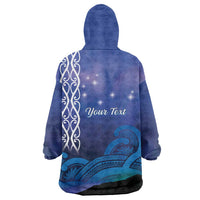 Personalised Matariki New Zealand Wearable Blanket Hoodie Maori New Year Galaxy Koru Pattern