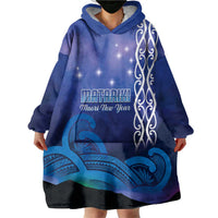 Personalised Matariki New Zealand Wearable Blanket Hoodie Maori New Year Galaxy Koru Pattern