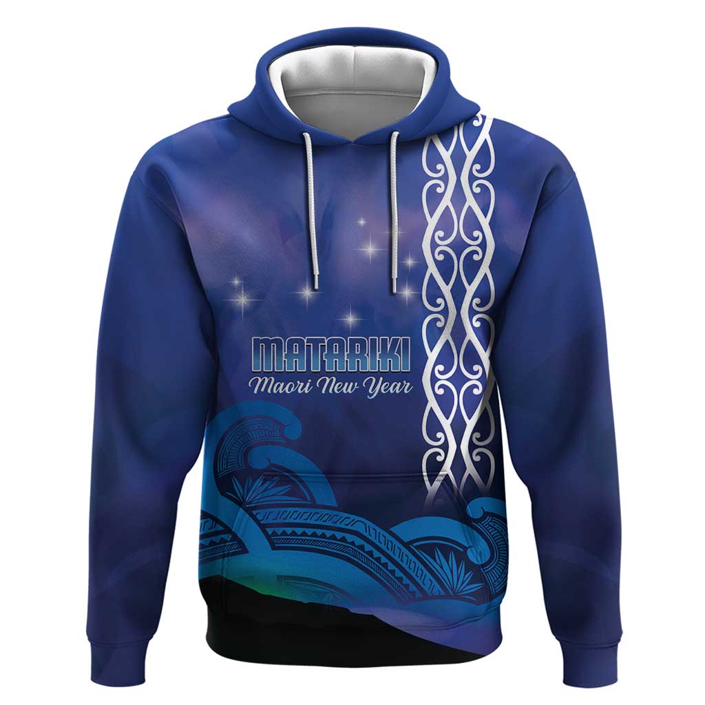 Personalised Matariki New Zealand Zip Hoodie Maori New Year Galaxy Koru Pattern