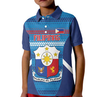 Philippines Football 2026 Kid Polo Shirt Come On Filipinas LT14 Kid Blue - Polynesian Pride