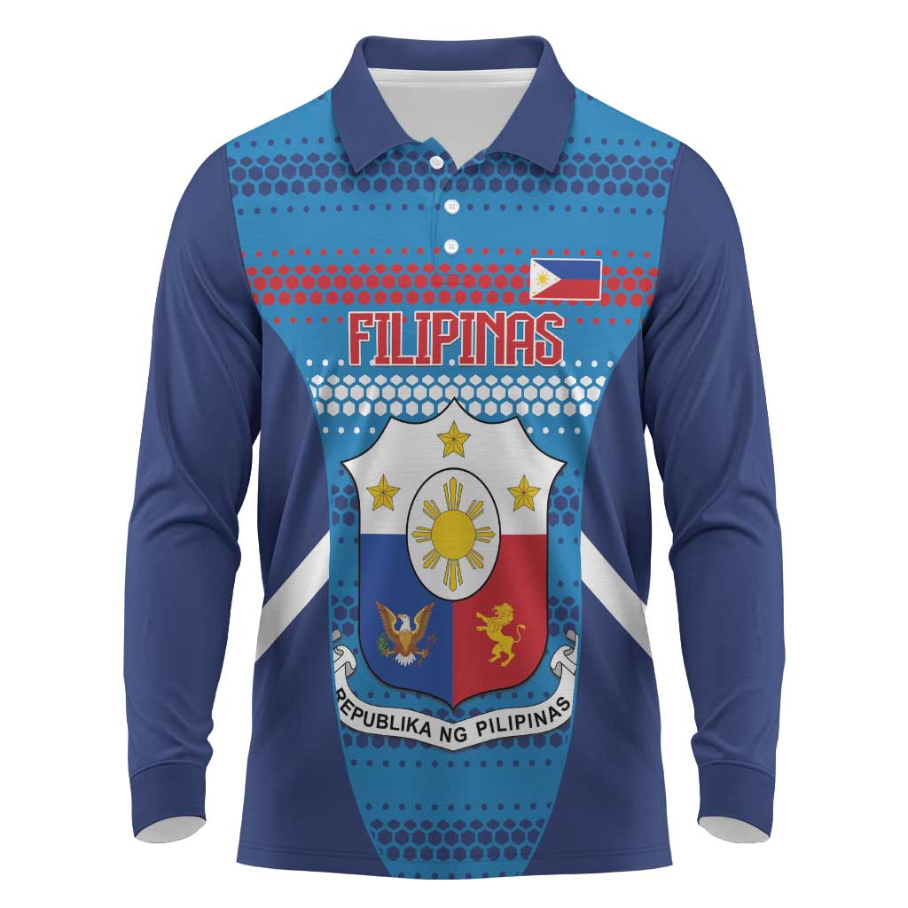 Philippines Football 2026 Long Sleeve Polo Shirt Come On Filipinas