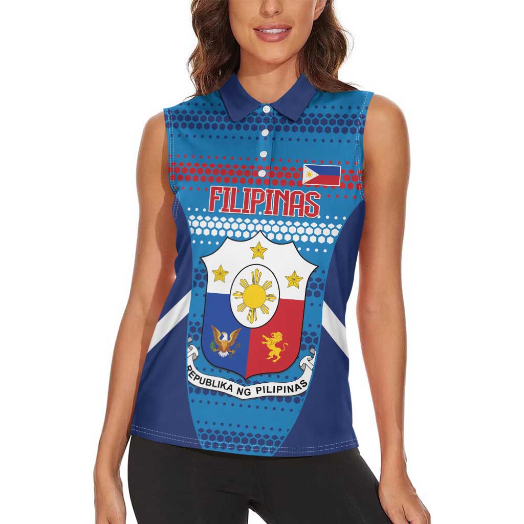 Philippines Football 2026 Women Sleeveless Polo Shirt Come On Filipinas