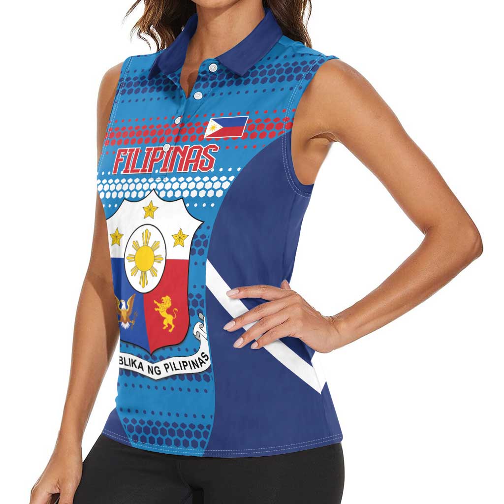 Philippines Football 2026 Women Sleeveless Polo Shirt Come On Filipinas