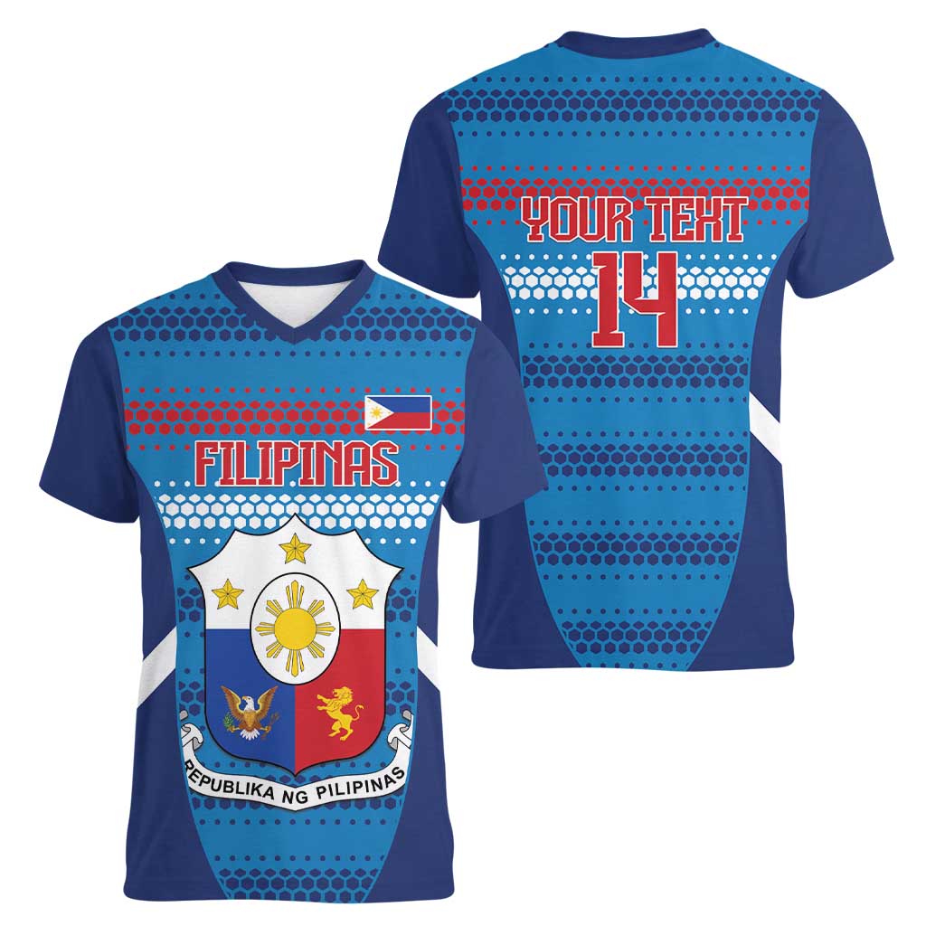 Philippines Football 2026 Women V-Neck T-Shirt Come On Filipinas LT14 - Polynesian Pride