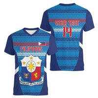 Philippines Football 2026 Women V-Neck T-Shirt Come On Filipinas LT14 - Polynesian Pride