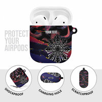 Philippines Sun Tattoo AirPods Case Feathers Filipinas Grunge Style Black