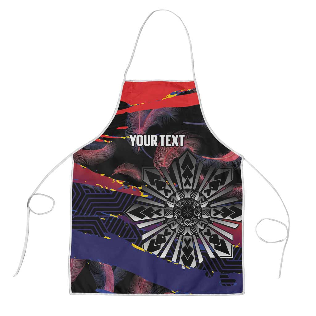 Philippines Sun Tattoo Apron Feathers Filipinas Grunge Style Black