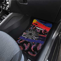 Philippines Sun Tattoo Car Mats Feathers Filipinas Grunge Style Black
