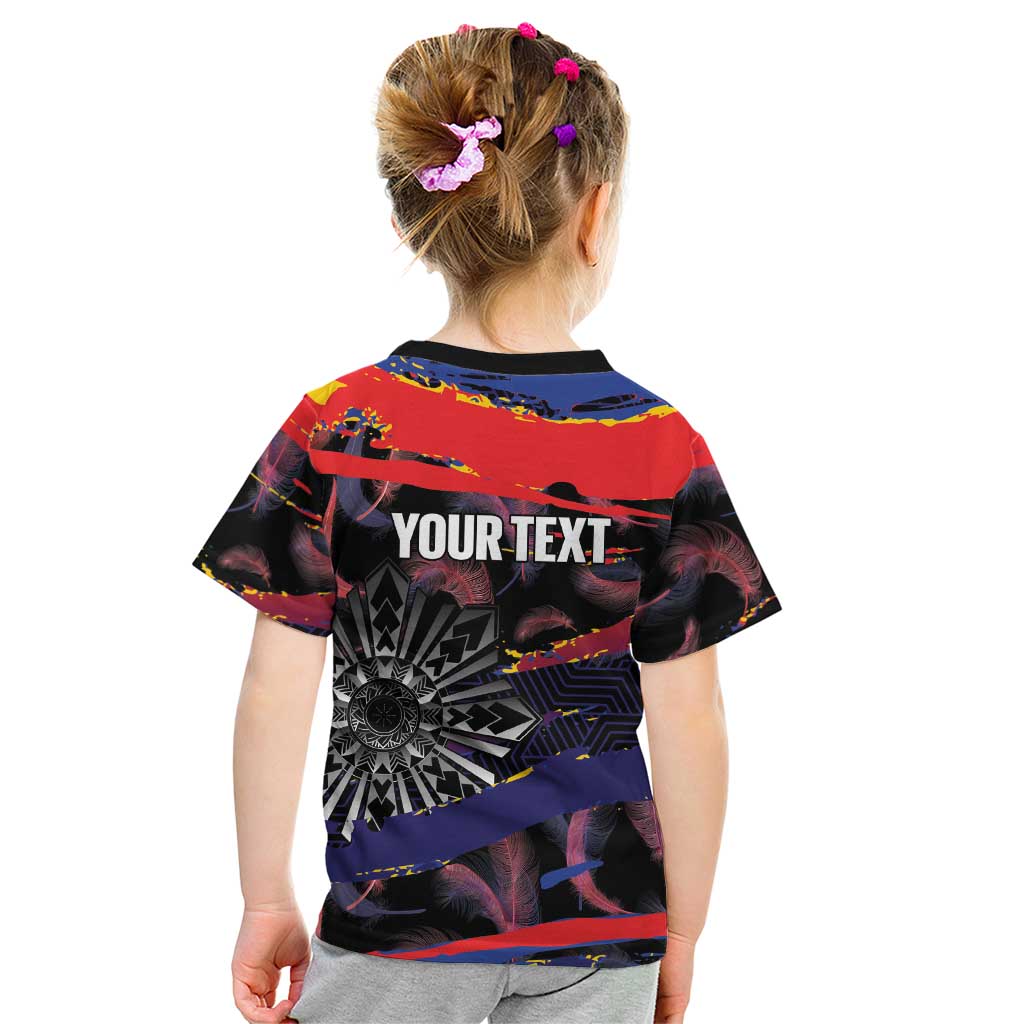 Philippines Sun Tattoo Kid T Shirt Feathers Filipinas Grunge Style Black LT14 - Polynesian Pride
