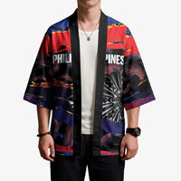 Philippines Sun Tattoo Kimono Feathers Filipinas Grunge Style Black