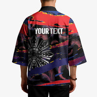 Philippines Sun Tattoo Kimono Feathers Filipinas Grunge Style Black