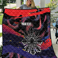 Philippines Sun Tattoo Quilt Feathers Filipinas Grunge Style Black