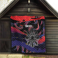 Philippines Sun Tattoo Quilt Feathers Filipinas Grunge Style Black