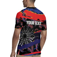 Philippines Sun Tattoo Rugby Jersey Feathers Filipinas Grunge Style Black LT14 - Polynesian Pride