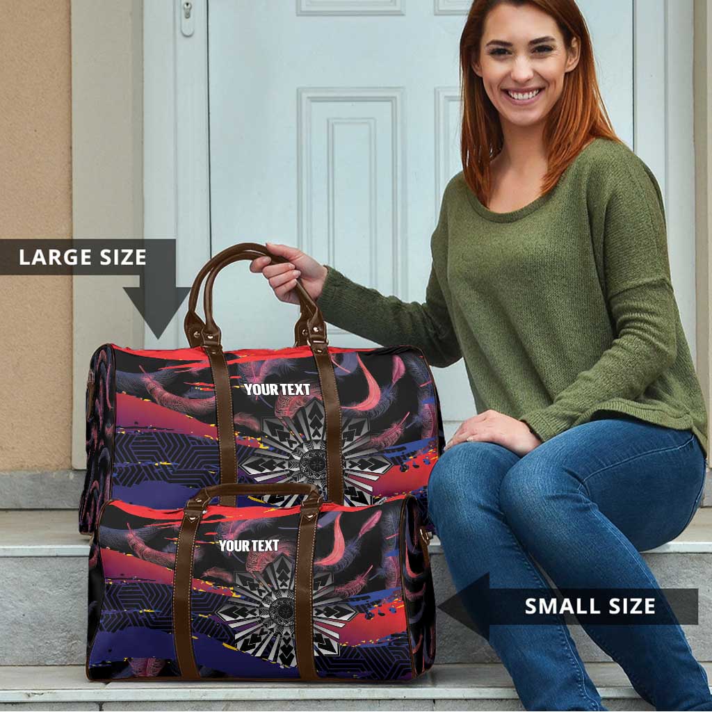 Philippines Sun Tattoo Travel Bag Feathers Filipinas Grunge Style Black LT14 - Polynesian Pride