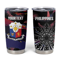 Philippines Sun Tattoo Tumbler Cup Feathers Filipinas Grunge Style Black LT14 Black - Polynesian Pride