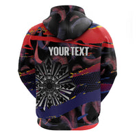 Philippines Sun Tattoo Zip Hoodie Feathers Filipinas Grunge Style Black LT14 - Polynesian Pride