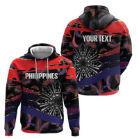 Philippines Sun Tattoo Zip Hoodie Feathers Filipinas Grunge Style Black LT14 - Polynesian Pride