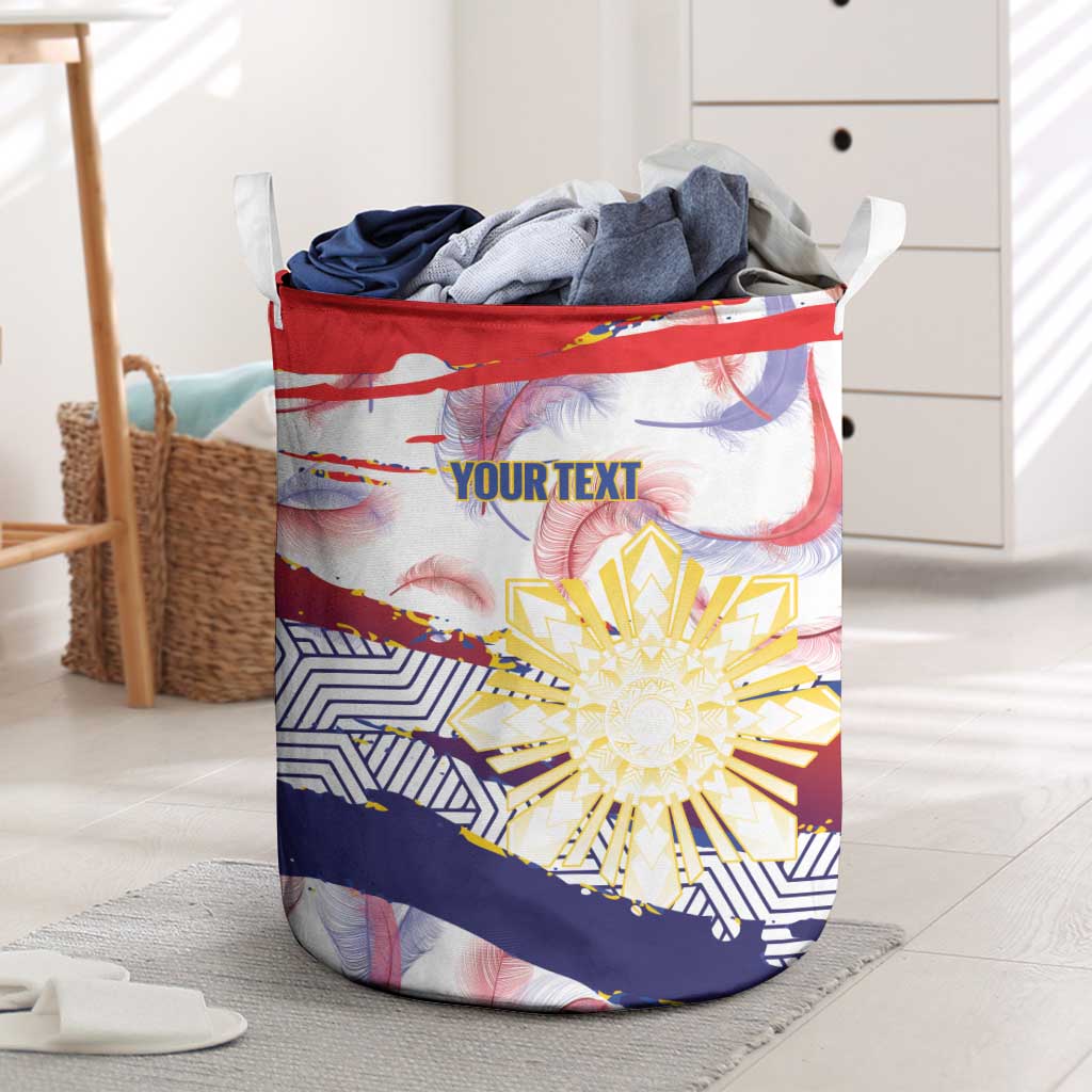 Philippines Sun Tattoo Laundry Basket Feathers Filipinas Grunge Style White