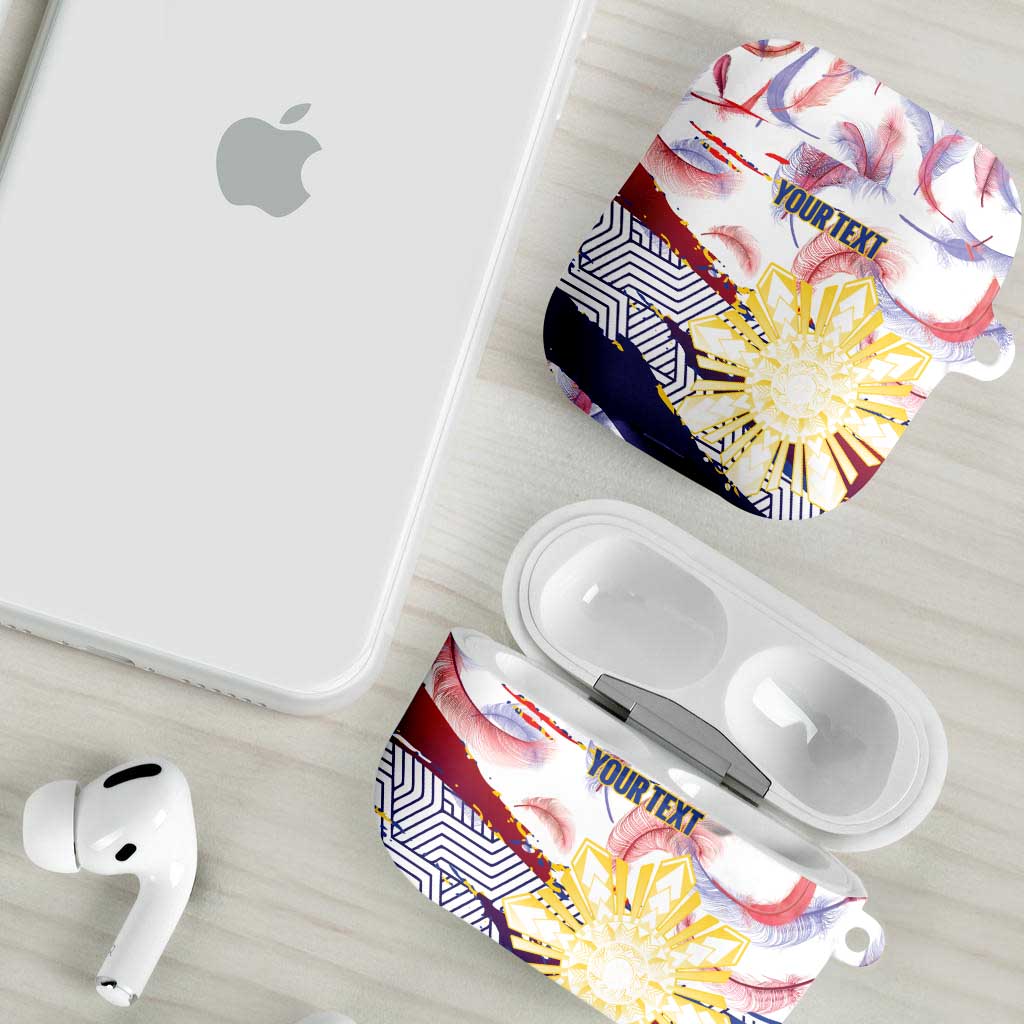 Philippines Sun Tattoo AirPods Case Feathers Filipinas Grunge Style White